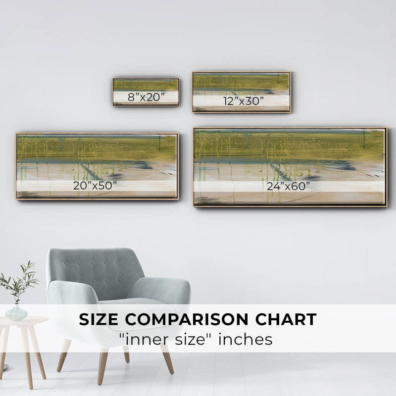 Aquatic Reflections I- Framed Canvas, 12" H x 30" W