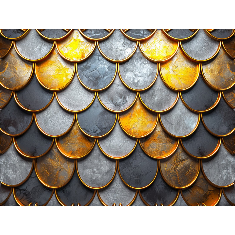 Scaly Texture Abstract Shower Curtain, 70" W x 93" L