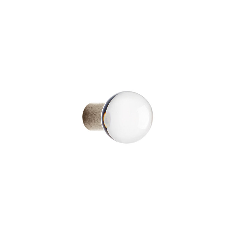 Crystal 1 in. Round Knob, White Bronze Brushed