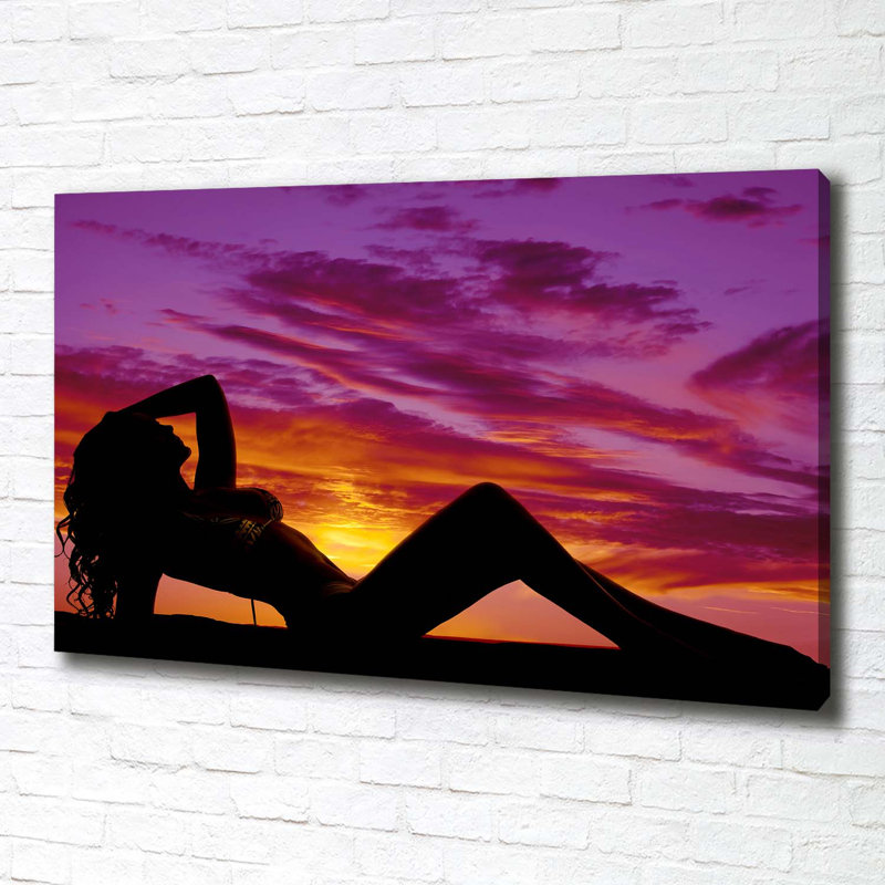 Silhouette Of A Woman - Wrapped Canvas Print