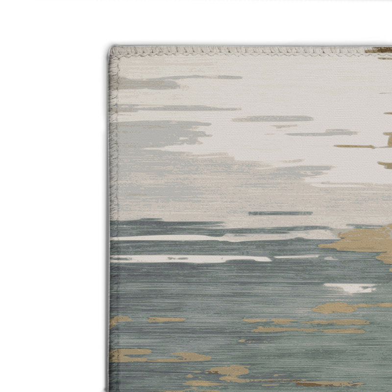 Tapis intérieur et extérieur gris Watercolor, Rectangulaire 2 pi x 3 pi
