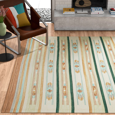 Halle Flatweave Jute/Cotton Southwestern Rug in Orange/Brown/Beige