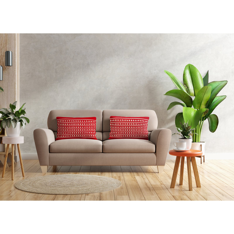 Polyester / Mélange de polyester Housse de coussin rectangulaire intérieure / extérieure lombaire et insert, Rouge