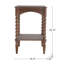 Table d'appoint en bois brun vieilli avec pieds en spirale tournés et tablette inférieure