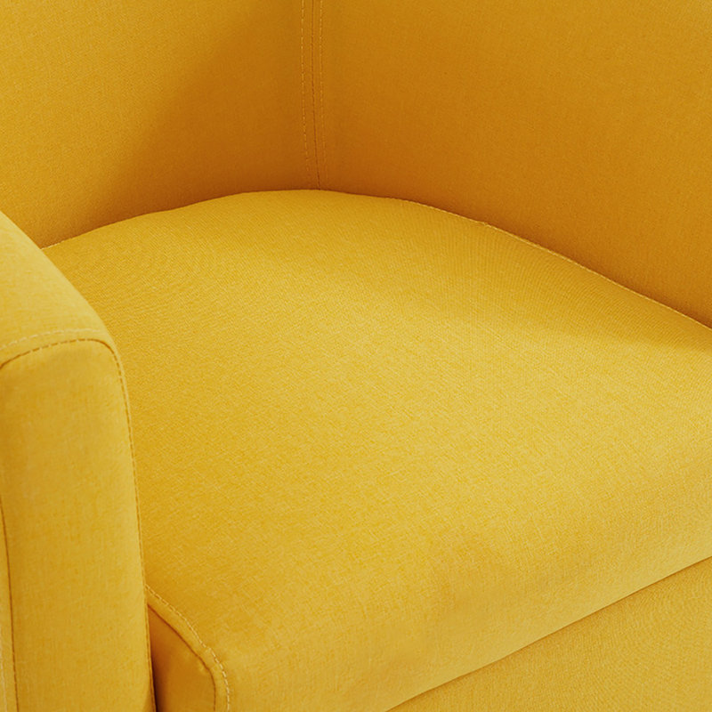 Alamdaar Bucket Chair, Yellow Linen