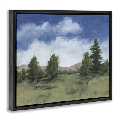 Art mural sur toile flottant, "Ruraux des arbres et nuages vifs", design par Michael Willett