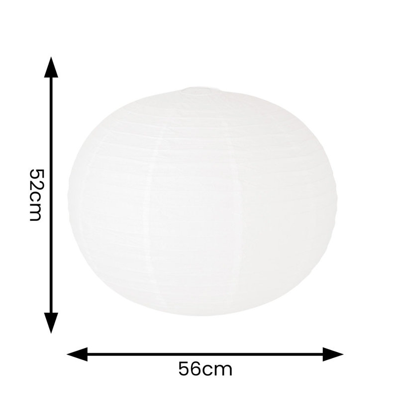 Paper Dome Pendant Shade ( Slip-On ) in White, 36cm H x 40cm W x 40cm D