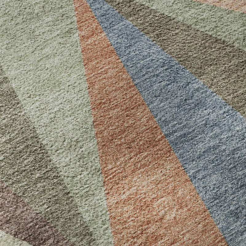 Premium Machine Washable Mayfield AMF2265 Geometric Rug, 8' x 10', Sage