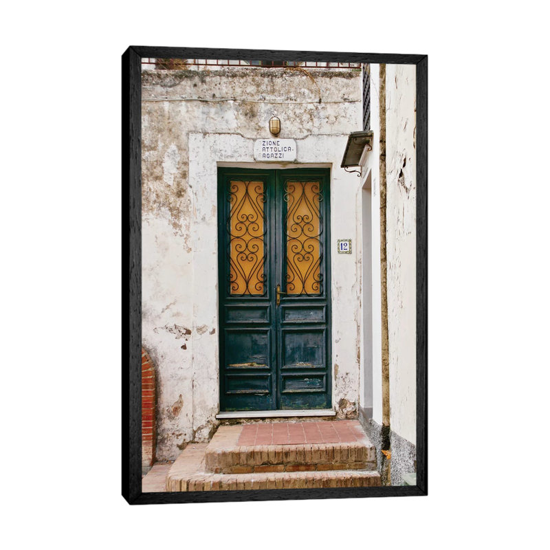 Italian Door No 12 by Susan Vizvary - Print on Canvas, 101.6 cm H x 66.04 cm W, Black Framed