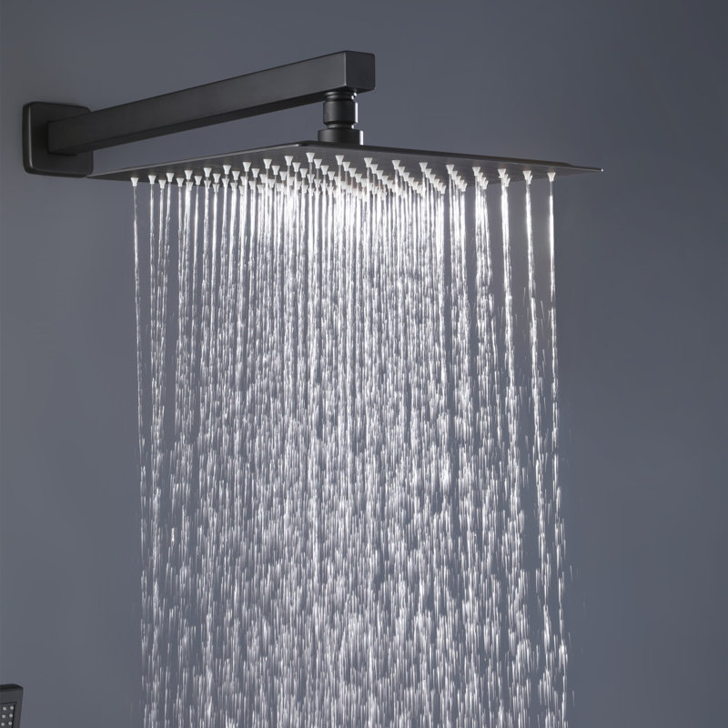 Système de douche noir mat 12 pouces Trustmade