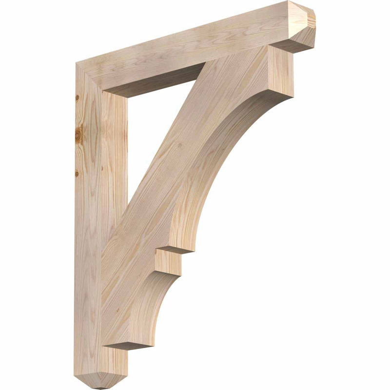 Balboa Craftsman Bracket, 3 1/2" W x 16" D x 28" H, Smooth Douglas Fir