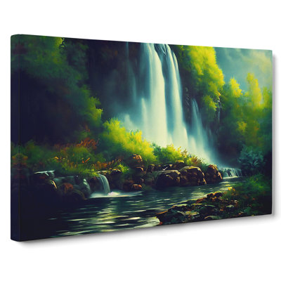 Eye Catching Waterfall - Wrapped Canvas