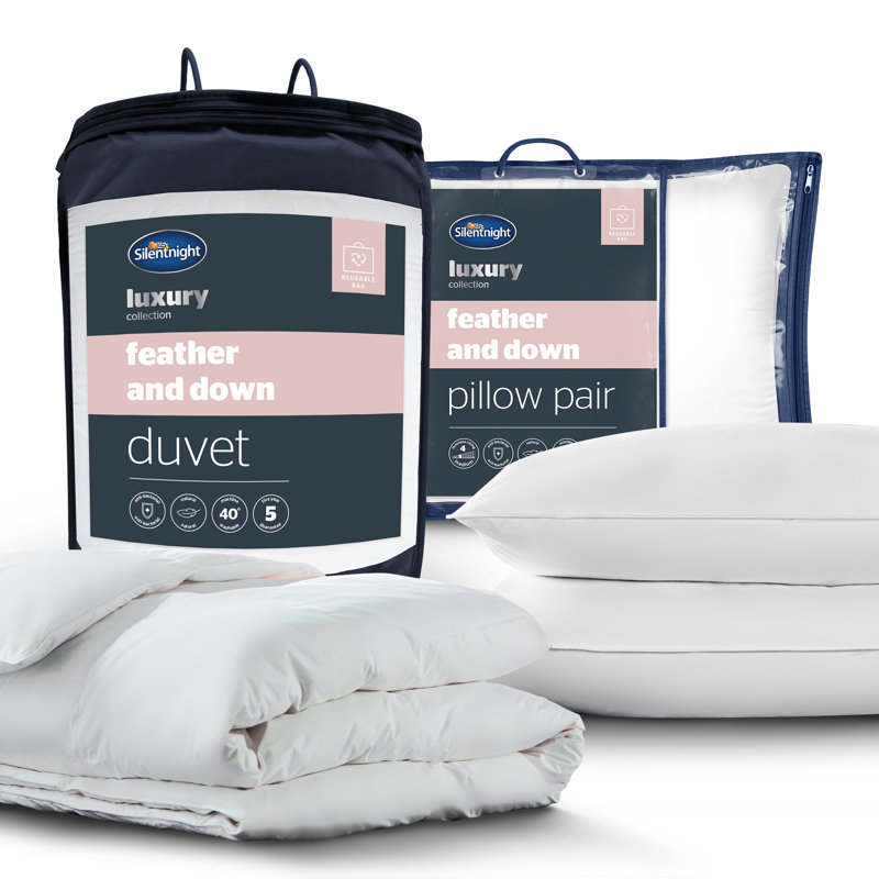 Silentnight Duck Feather and Down Anti Allergy 10.5 Tog Duvet and Pillow Set, Double