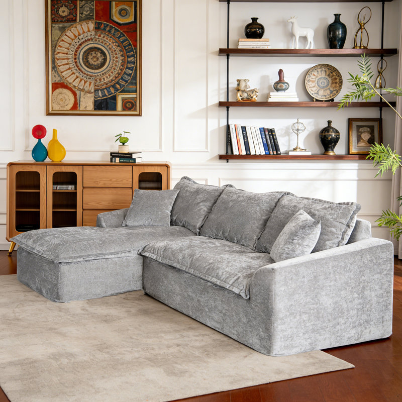 Canapé modulaire réversible de 103 po Cloud, Gris, Gauche