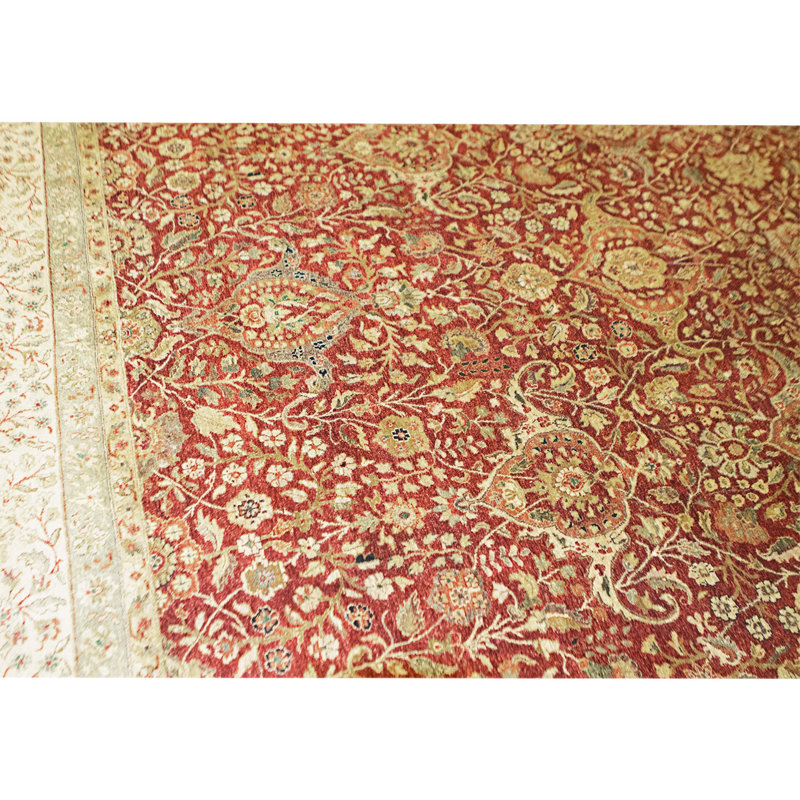 Handmade Silk and Wool Area Rug
