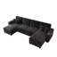 Canapé-lit en forme de U de 122 pouces, canapé modulaire coulissant 2 en 1 avec méridienne de rangement, ports de chargement et porte-gobelets pour le salon-132284465