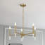 Luminaire suspendu Cozy (cinq lumières, laiton doré)