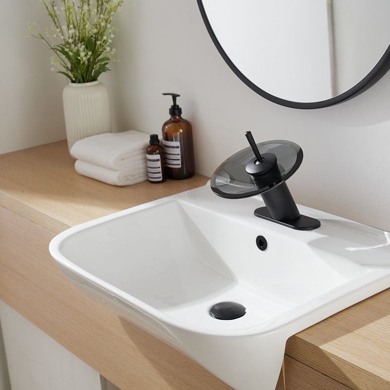 Waterfall Single Hole Single-Handle Bathroom Faucet, Matte Black