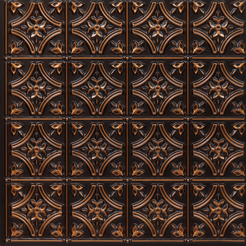 Gothic Reims Antique Copper 2-ft x 2-ft Faux Tin Ceiling Tile
