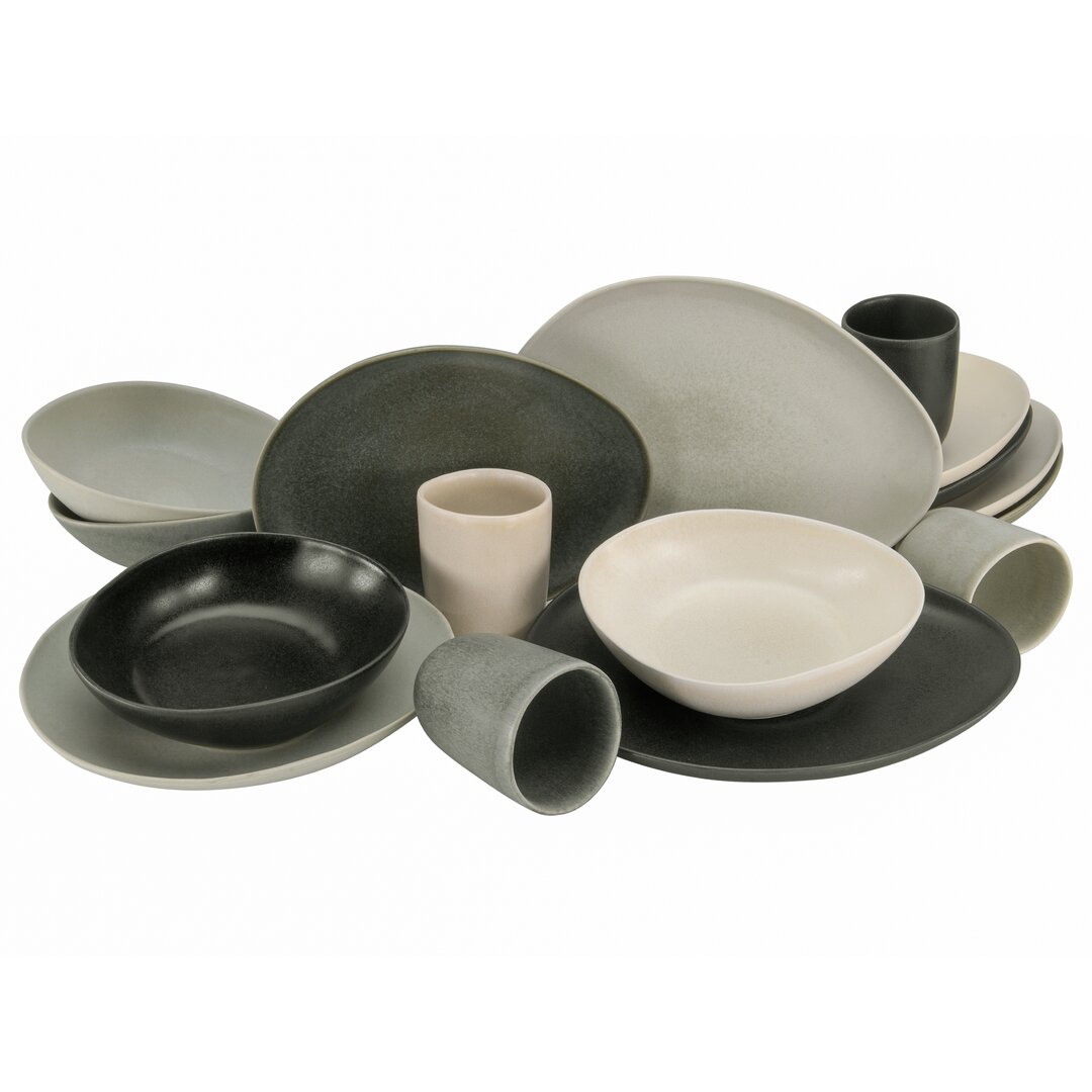 Whittlesey 16 Piece Dinnerware Set, Service for 4 gray