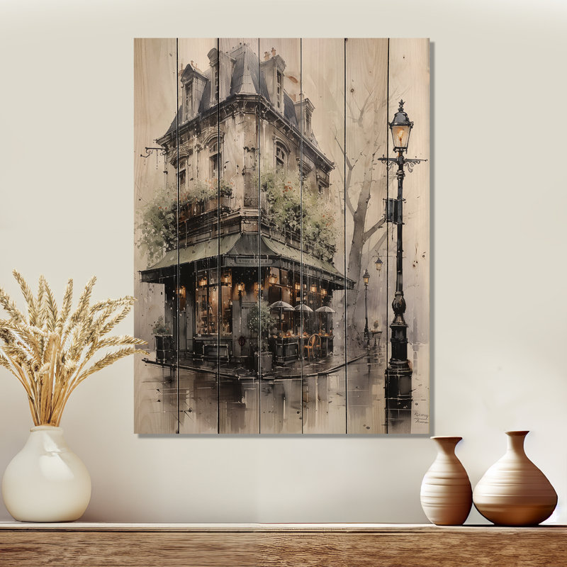 Brume Paris Montmartre sur bois, H 32 po x l 24 po x P 0,78 po