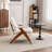 Mid Century Upholstered Arm Accent Chair with Solid Wood Legs-112041291