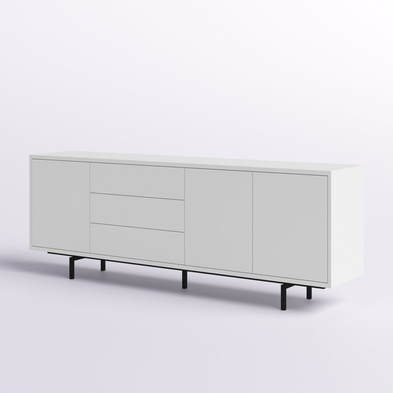 Anirvin Unfinished TV Stand for TVs up to 88", White/Black