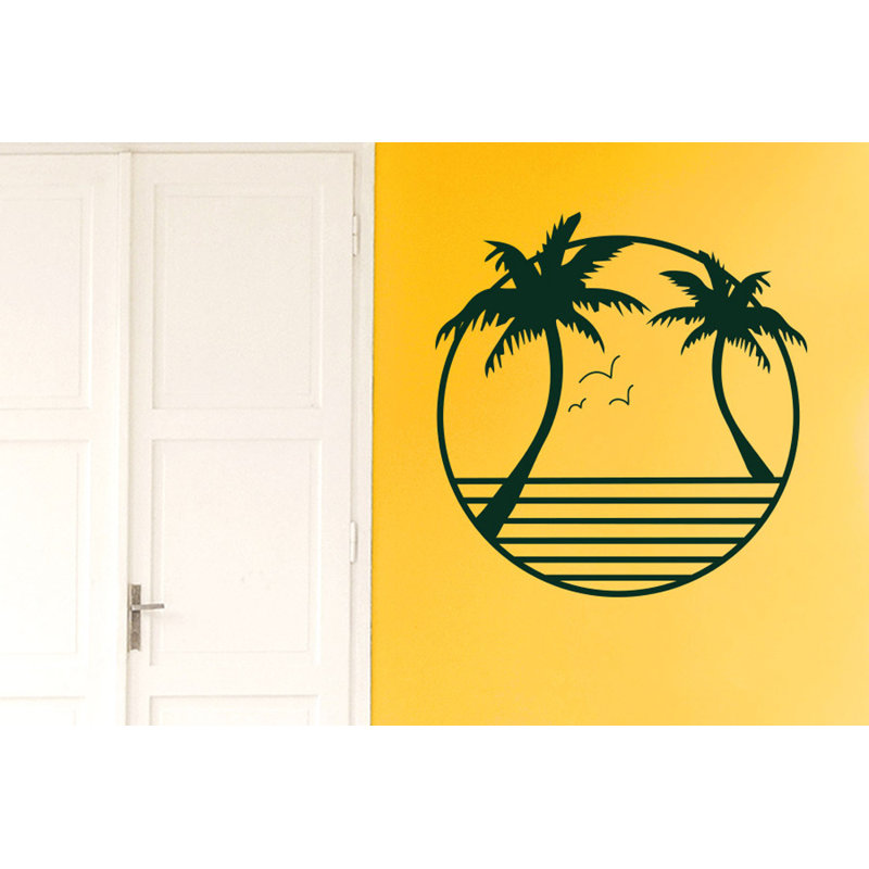 Nautical & Beach Non-Wall Damaging Wall Decal, Dark Green