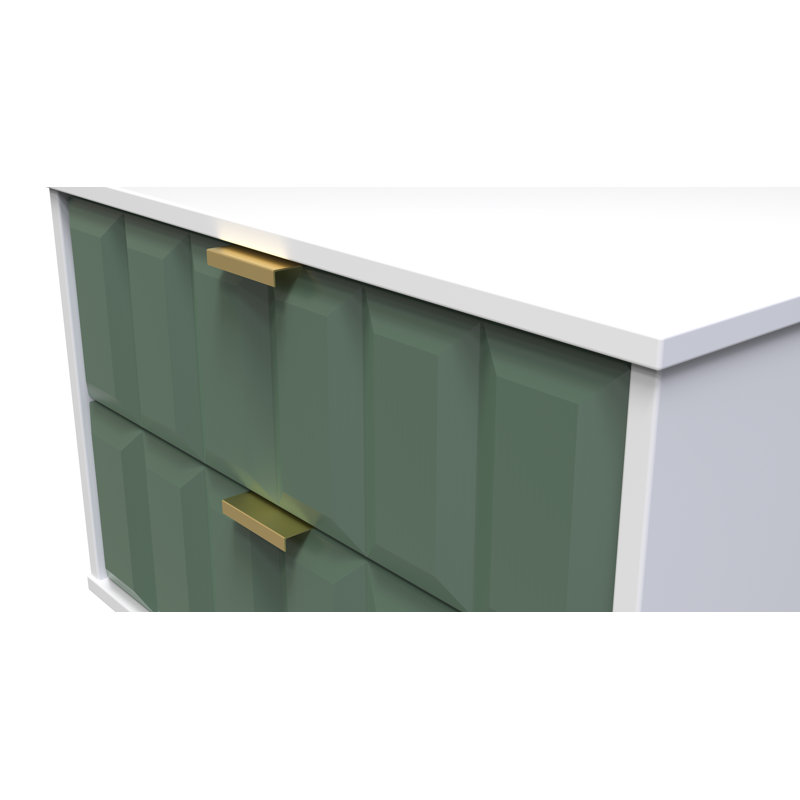 Allem 2 Drawer Midi Chest (Ready Assembled), Labrador Green/White