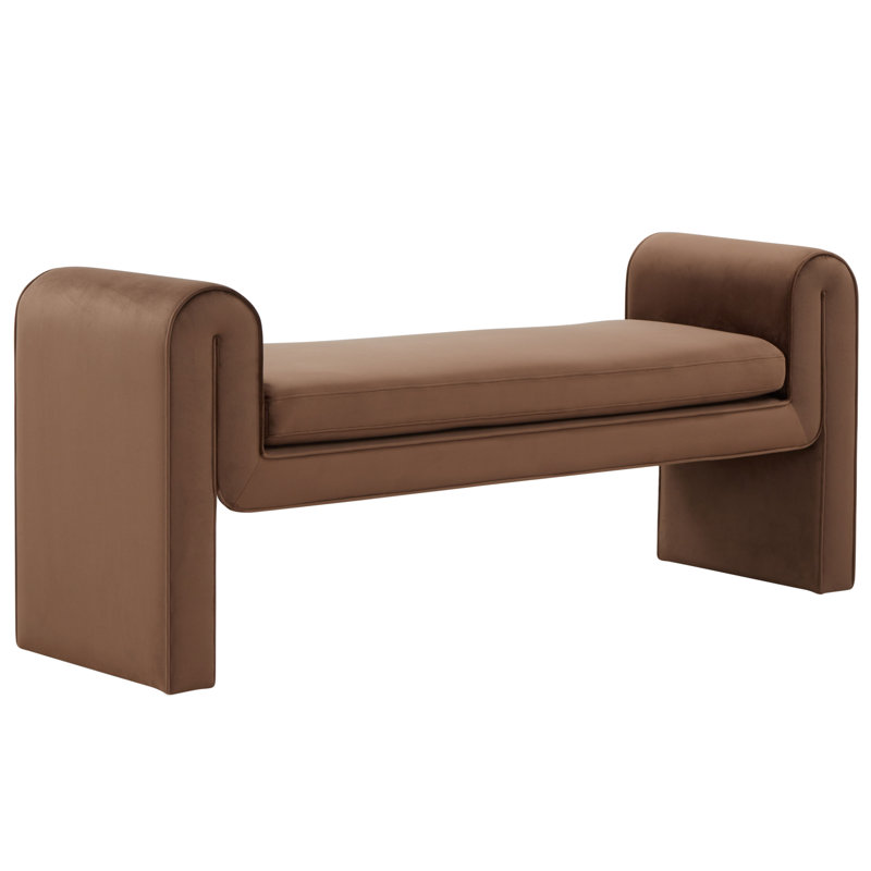 Garth Velvet Bench, Dark Brown
