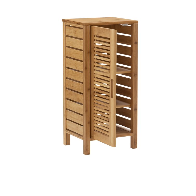 Ayden Solid Bamboo Wood Bathroom Corner Shelves
