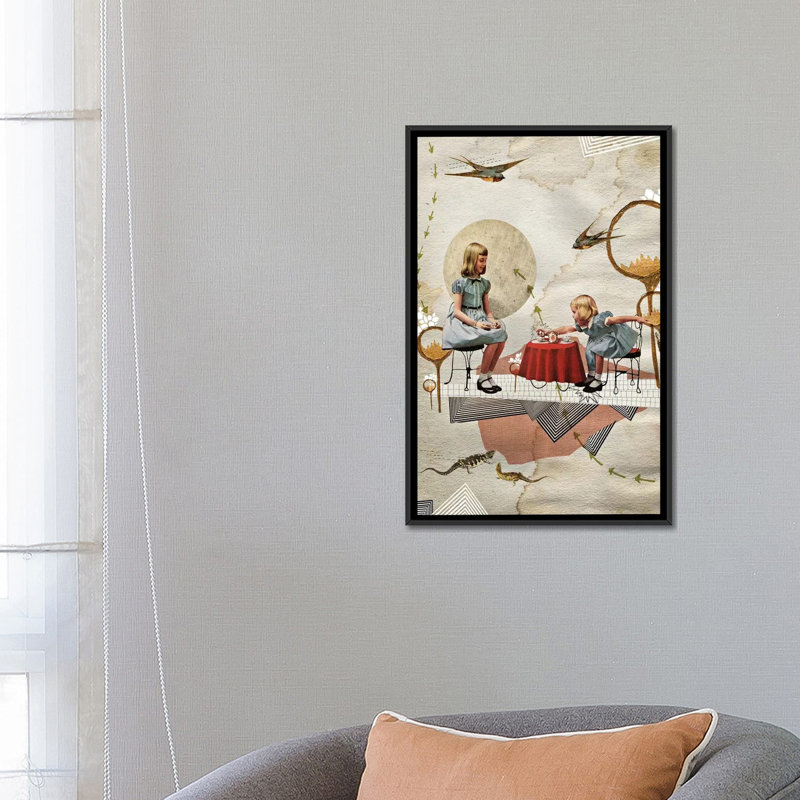 «Tea Time», impression sur toile, H 26 po x l 18 po x P 1,5 po, Pas de tapis, Toile encadrée noire