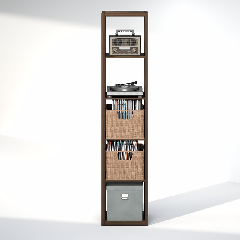 Tanvee 182.7cm H Media Shelves, Amber Pine
