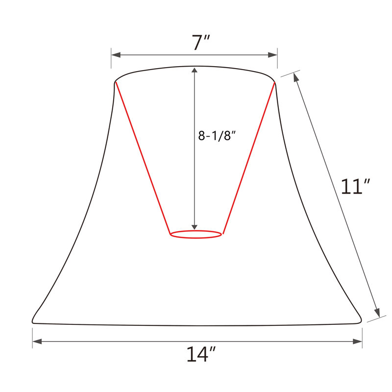 abat-jour cloche en tissu H 11 po (Uno) doré