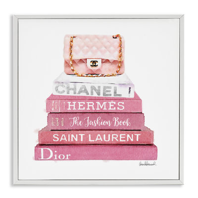 «Pink Book Stack Fashion Hand Bag», impression