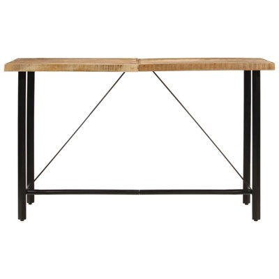 Aymeline Solid Wood Top Metal Base Dining Table