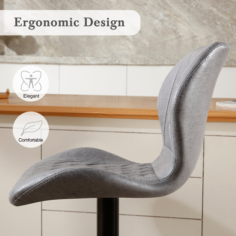 Tabouret de bar pivotant à hauteur réglable, Gris clair