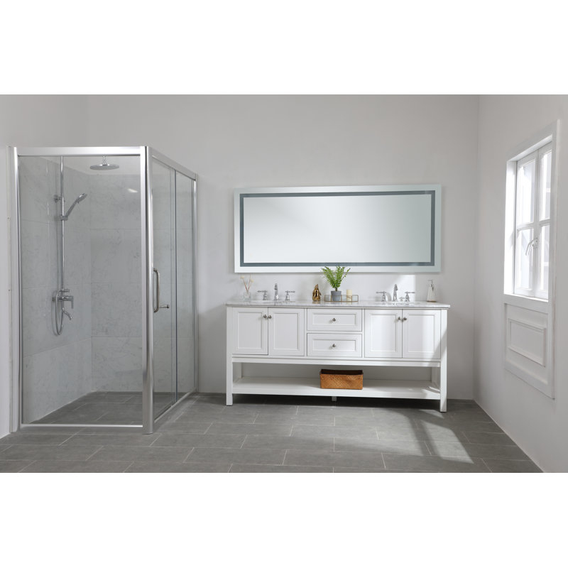 Scoles Flat LED Wall Mirror, 30" H x 72" W x 1.93" D