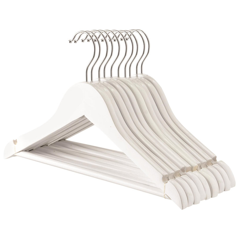 Harbour Housewares - Strong Children's Clothes Hangers - Set of 10, White