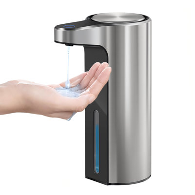 Touchless Automatic Soap Dispenser, Liquid Hand Soap Dispenser, Water-Resistant and Rechargeable, 9 fl oz, 1-Pack, (Stainless Steel)