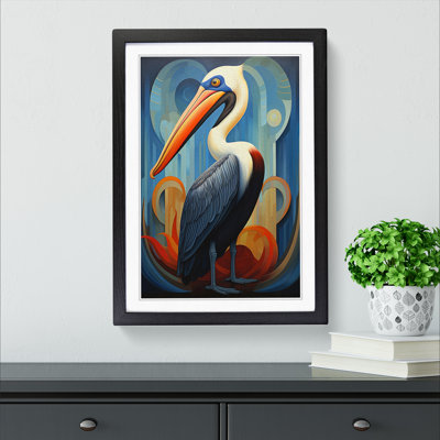 Pelican Art Deco - Framed Print