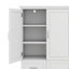 Armoire de rangement haute et large avec portes et trois tiroirs-114234508
