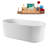 67" Streamline Soaking Glossy White Freestanding Tub and Tray With Internal Drain-101412842