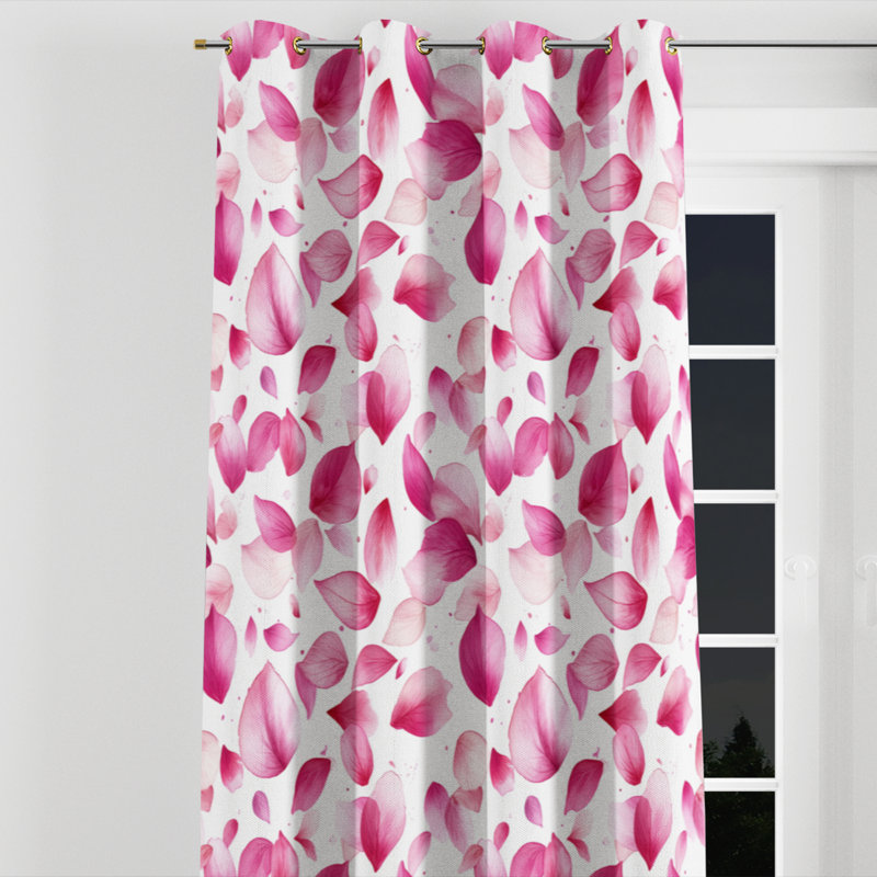 Rideaux pour chambre à coucher Teens Abstract Florals - Delicate Bal, Œillets dorés, L 52 po x L 95 po