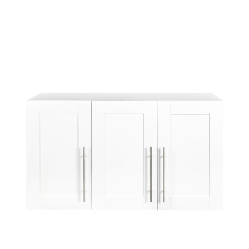 Armoire de rangement murale blanche empilable de 15,96 po x l 34,54 po de hauteur et de H 19,41 po, idéale pour être utilisée seule ou dans une armoire de salle de lavage de 19,41 po de hauteur, à utiliser comme meuble télé supplémentaire