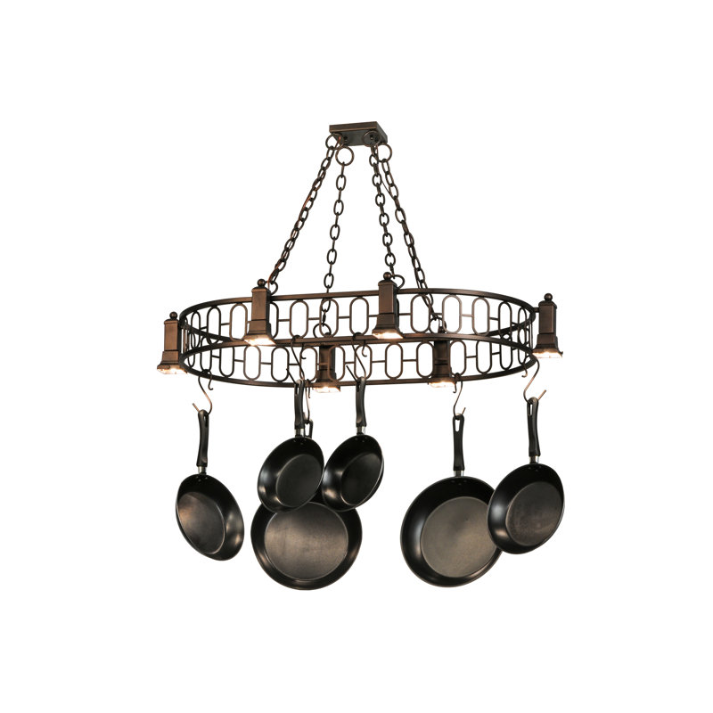 Revival Deco Oblong Handcrafted Hanging Pot Rack