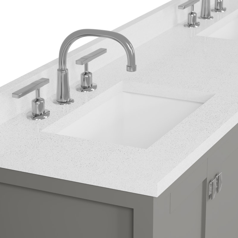 Ensemble de meuble-lavabo double 72 po Zaair, Gris