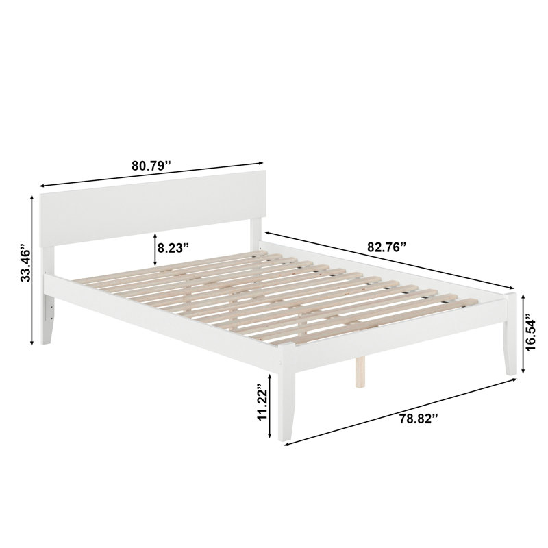 Anndee Solid Wood Platform Bed, White