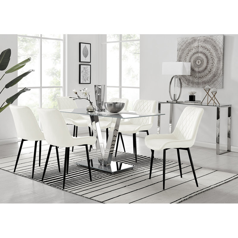 Scottsmoor 6 - Person Dining Set, Gray/Silver, Gray, Black/Silver