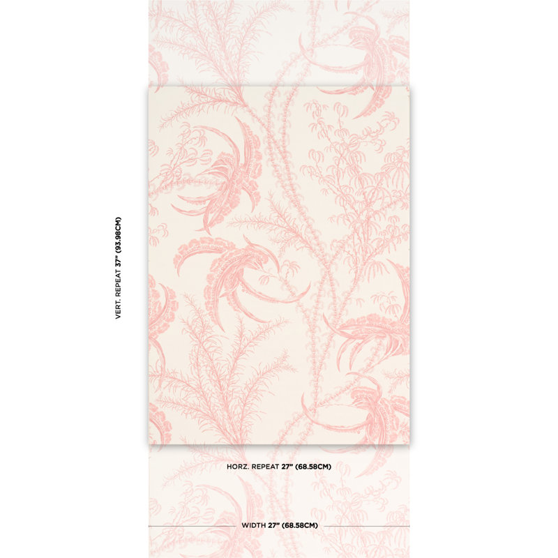 Ocean Floral Non-Woven Wallpaper Roll, Orange